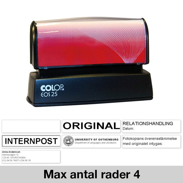 Colop EOS 25 76x15mm Svart Sv Arkiv Unigraphics